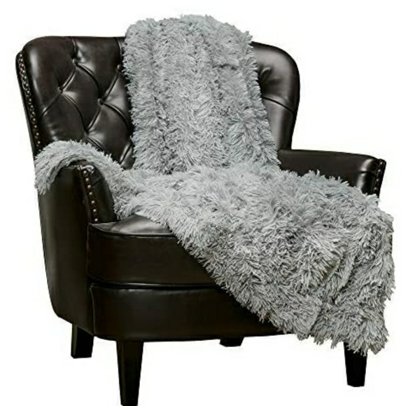 Poshology 19 Other - Soft Luxury Gray Fuzzy Throw Blanket